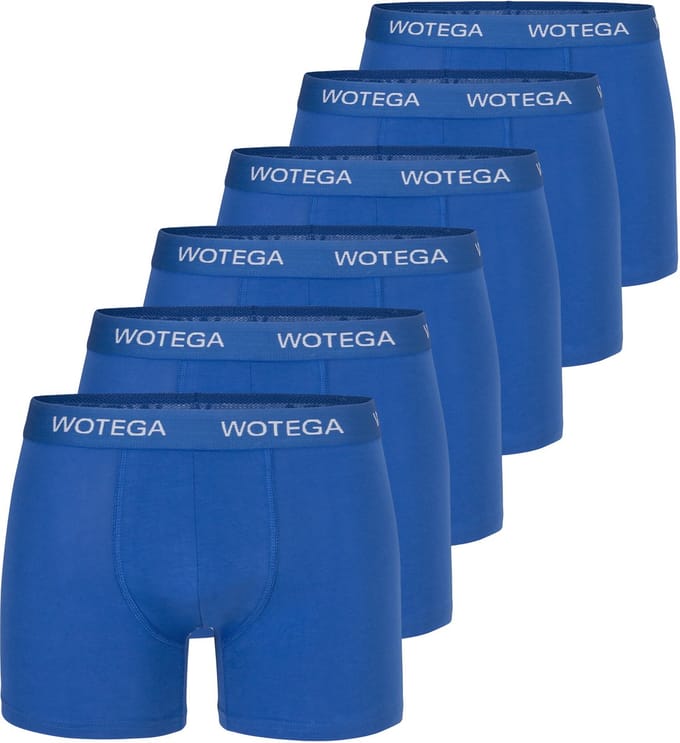 WOTEGA Heren Boxershort Joe – Katoen Stretch – Blauw – Elastische tailleband – 6-pack