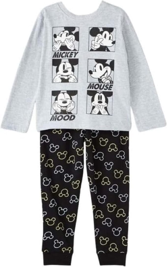 Mickey Mouse pyjama - maat 92 - Mickey Mouse pyama - grijs met zwart