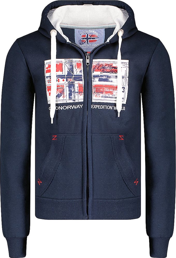 Heren Vest Met Capuchon En Rits Blauw Geographical Norway - M