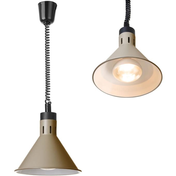 HENDI Verstelbare warmtelamp - conisch - aluminium - variabele snoerlengte - beige