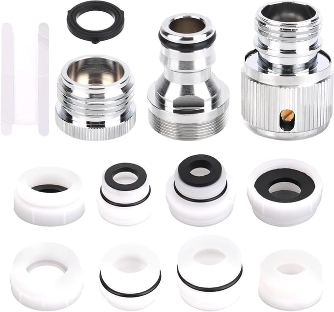 3-Pack Kraanadapter Set voor Tuinslang, Afwasmachine en Wasmachine - Geschikt voor Keuken, Badkamer en Dierbad