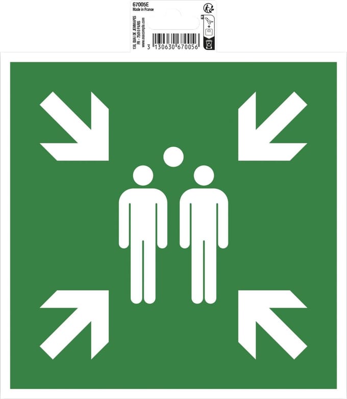 Exacompta Zelfklevend bord verzamelpunt 20cm - Groen - 67005E