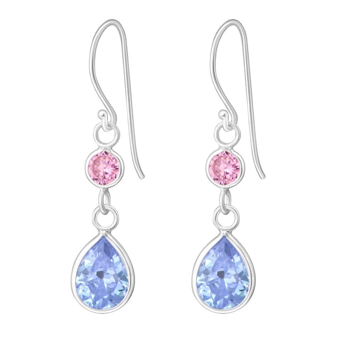 Montebello Oorbellen Abella Blue - 925 Zilver E-Coating - Druppel - 8x19mm