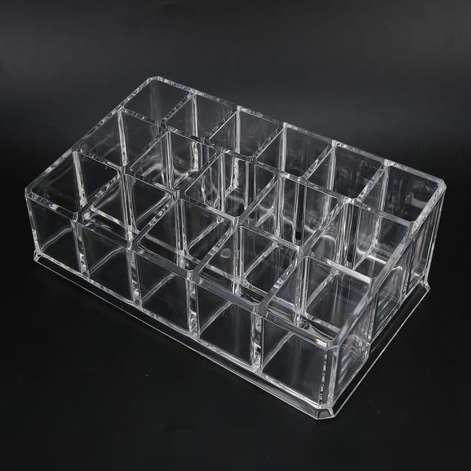 16 Vak Transparante Acryl Nagellak Lippenstift Opbergdoos Organizer Opbergrek gray