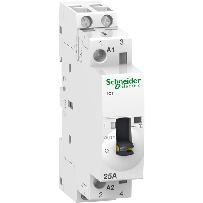 Schneider Ict 25A 2No Modulaire Contacteur 24Vac Handmatig - A9C21132