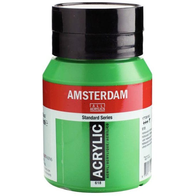 Peinture acrylique - Amsterdam - Feu vert - 500ml - Résistance à la lumière - Durable vert