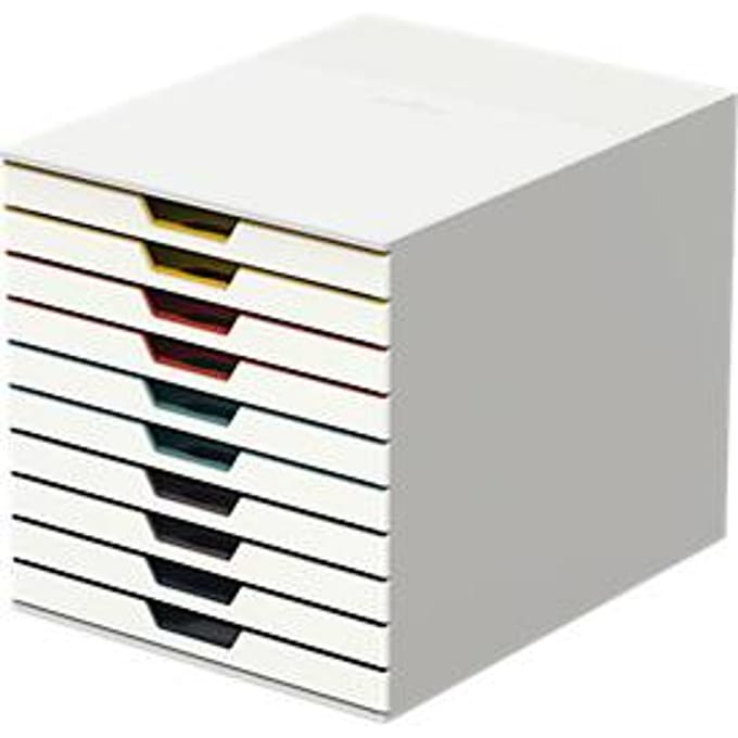 Durable VARICOLOR MIX 10 - 7630 763027 Ladebox Wit DIN A4, DIN C4, Folio, Letter Aantal lades: 10