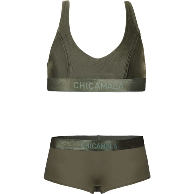 Muchachomalo Meisjes racerback bikini effen