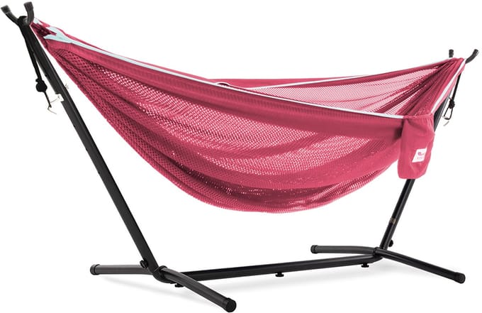 Vivere Mesh Hangmat met standaard (280 CM) - Rose/Celeste