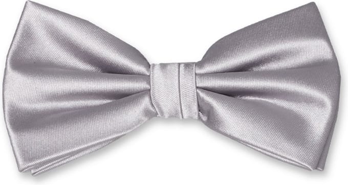 E.L. Cravatte Strik - Lichtgrijs - Satijn Polyester Vlinderdas