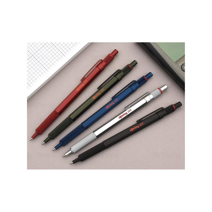 rOtring 600-balpen | medium punt | zwarte inkt | zwarte behuizing | navulbaar