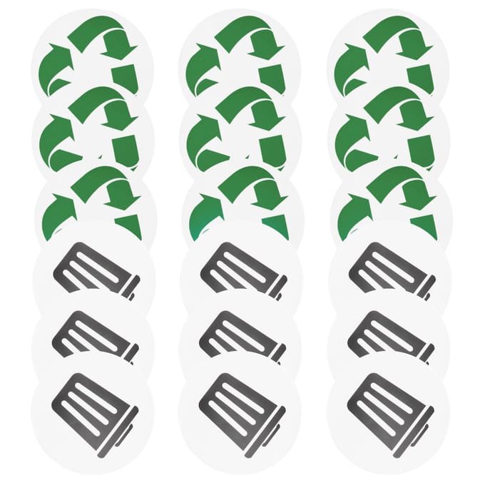 18 Stuks Recyclebaar Milieukeur Afval Recycle Zelfklevend Thuis Buiten Waterdicht Label gray