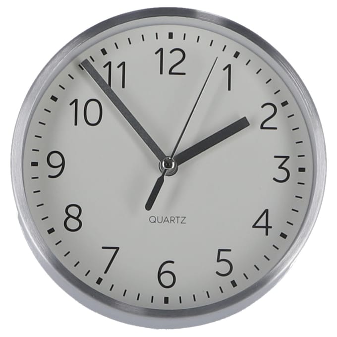Wandklok aluminium 150 x 40 mm assorti