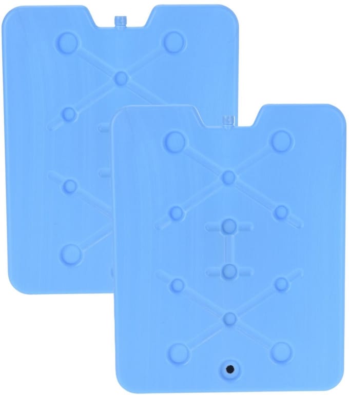 Excellent Houseware Koelelement Ice Pack - 2x - blauw - plat - polyethyleen - 900 gram - 32 x 25 x 1 cm - schijf