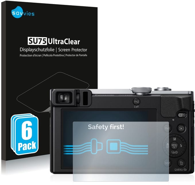 Savvies - Screenprotector voor Panasonic Lumix DMC-TZ71 - Folie Beschermfolie transparant 6 Stuks