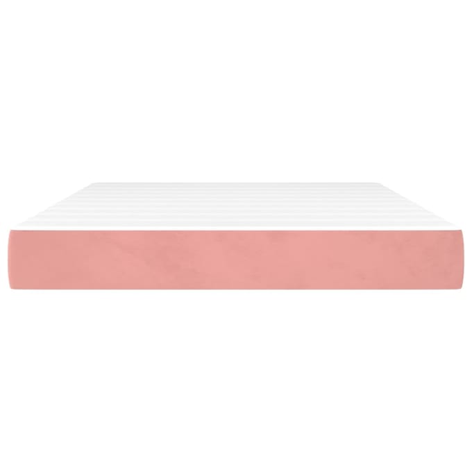 vidaXL - Pocketveringmatras - medium - 140x200x20 - cm - fluweel - roze