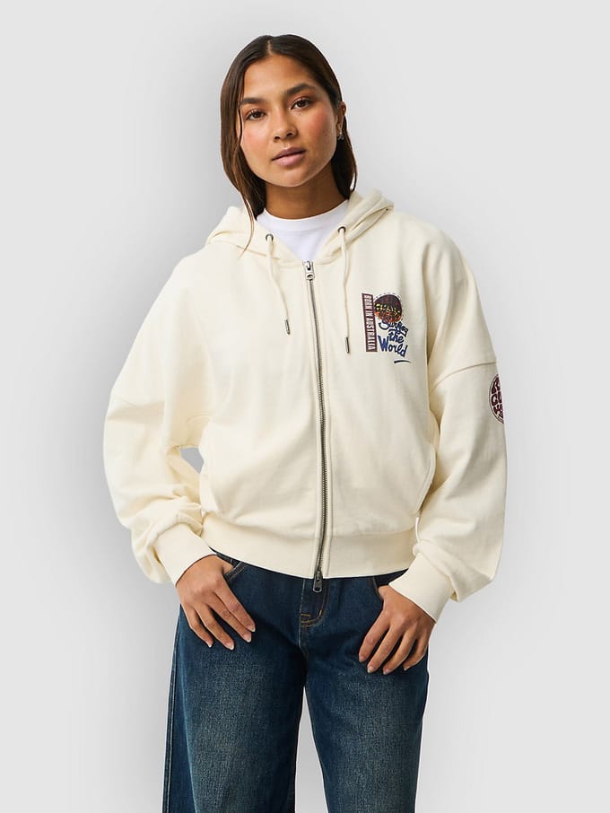Rip Curl Surf The World Sweatshirt Met Rits Beige S Vrouw