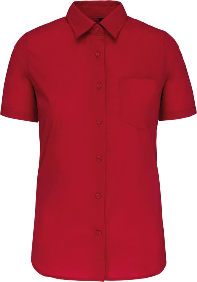 Kariban Dames Poplin Blouse Korte Mouwen K544 - Classic Red - L