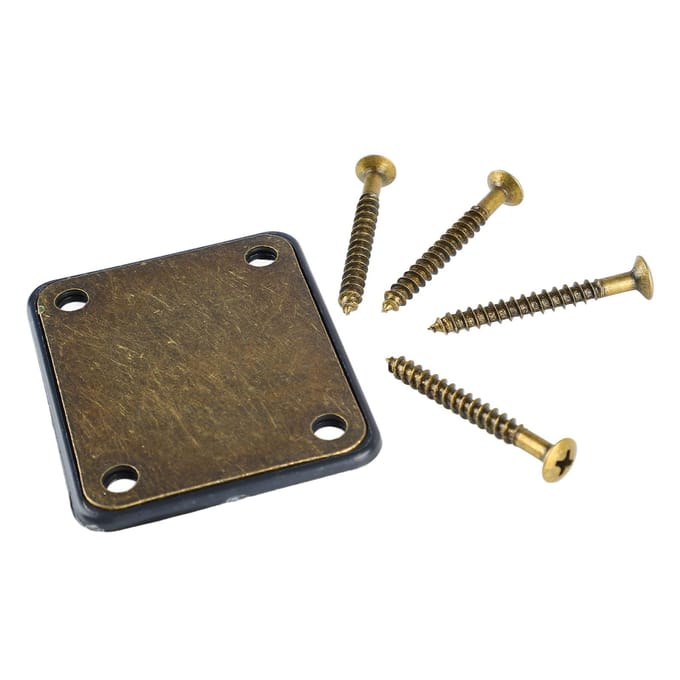 Elektrische Gitaar Halsplaat Bas Versterkend Metalen Accessoires 4 Gaten met Schroeven brown