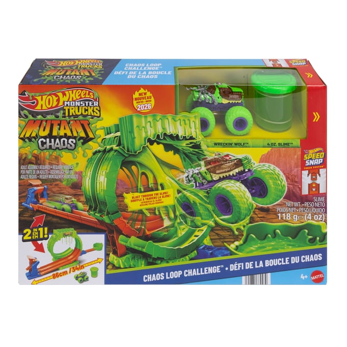 Hot Wheels Monstertrucks Gemuteerde Chaos Loopinguitdaging - Met Slime