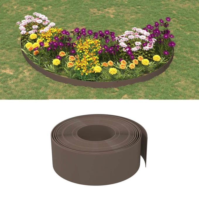 vidaXL - Tuinranden - 4 - st - 10 - m - 20 - cm - polyetheen - bruin