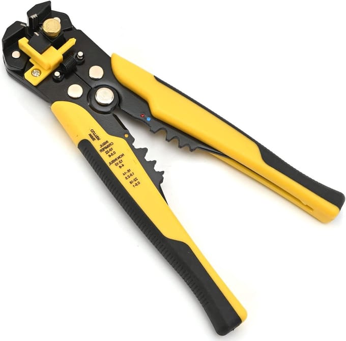 Draad Stripper - Krimptang Multitool - Elektrische Reparatie - 45 Staal Constructie - 0.2-6 mm² - Geel Zwart