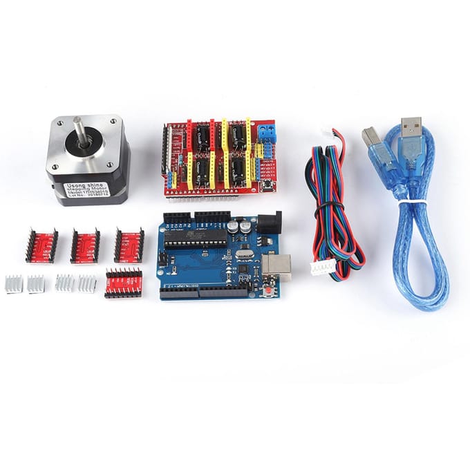 Pour les kits de contrôleur CNC Shield de Quimat avec moteur pas à pas pour imprimante 3D black