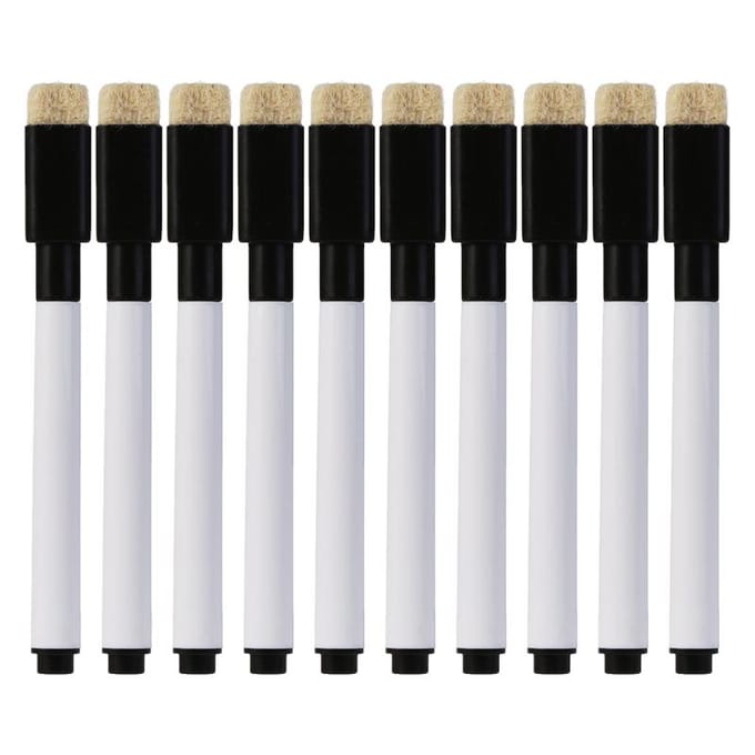 10 Pièces Marqueur Effaçable pour Tableau Blanc Fournitures de Bureau et d'École white