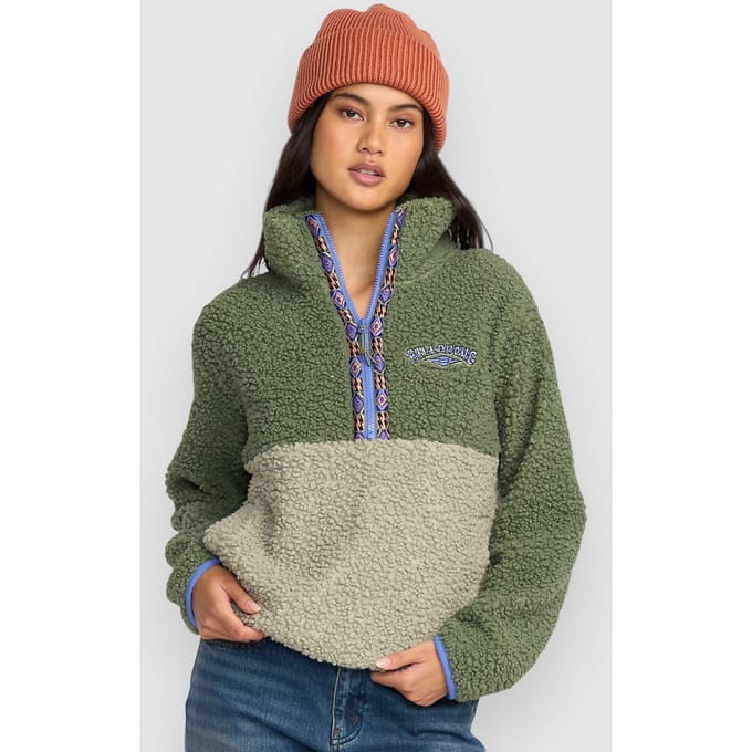 Billabong Horizon Mock Neck Half Zip Half-Zip Fleece Trui groen