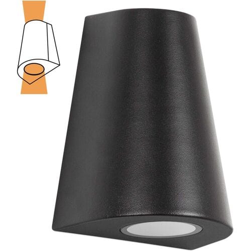 KS Verlichting Cone Up en Down Muurlamp Zwart met Lichtsensor LED