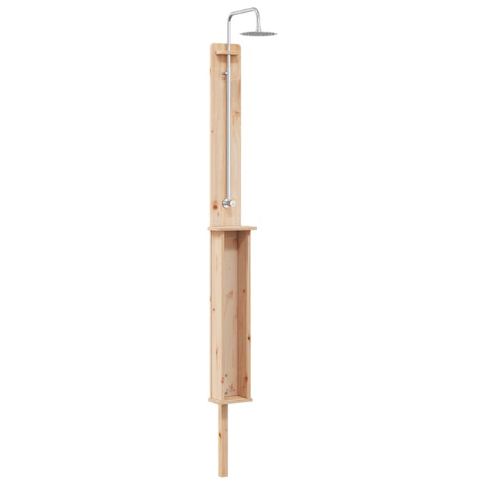 vidaXL - Buitendouche - 246 - cm - Massief - grenenhout - en - roestvrijstaal