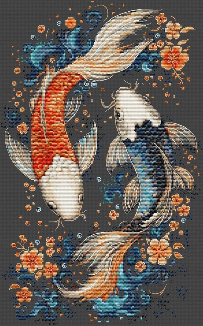 Borduurpakket Luca-S - Two Magic Fish - Twee Magische Vissen BU5091