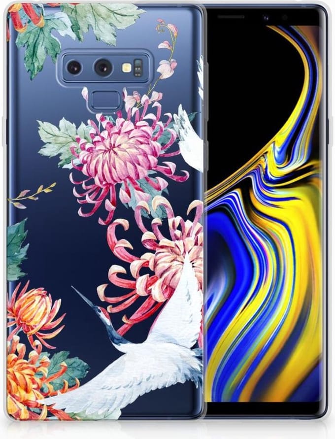 Samsung Galaxy Note 9 TPU Hoesje Bird Flowers