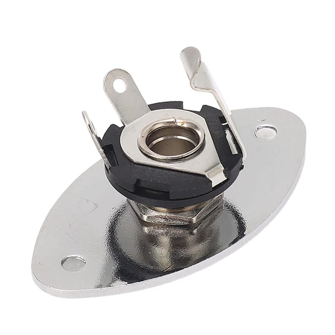 Gitaar Jack Ovale Vorm Metaal Universeel 14 Inch Jack Socket Plaat voor Tele Stijl Gitaren black