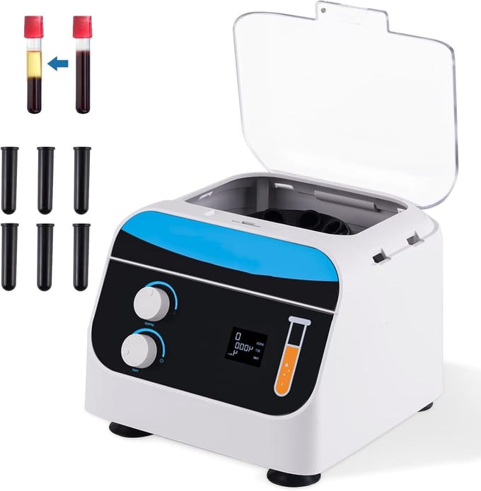 Laboratorium Centrifuge - Kleine Tafel Centrifuge - Plasma Scheiden - LCD Display Timer - 6 x 20 ml - Wit