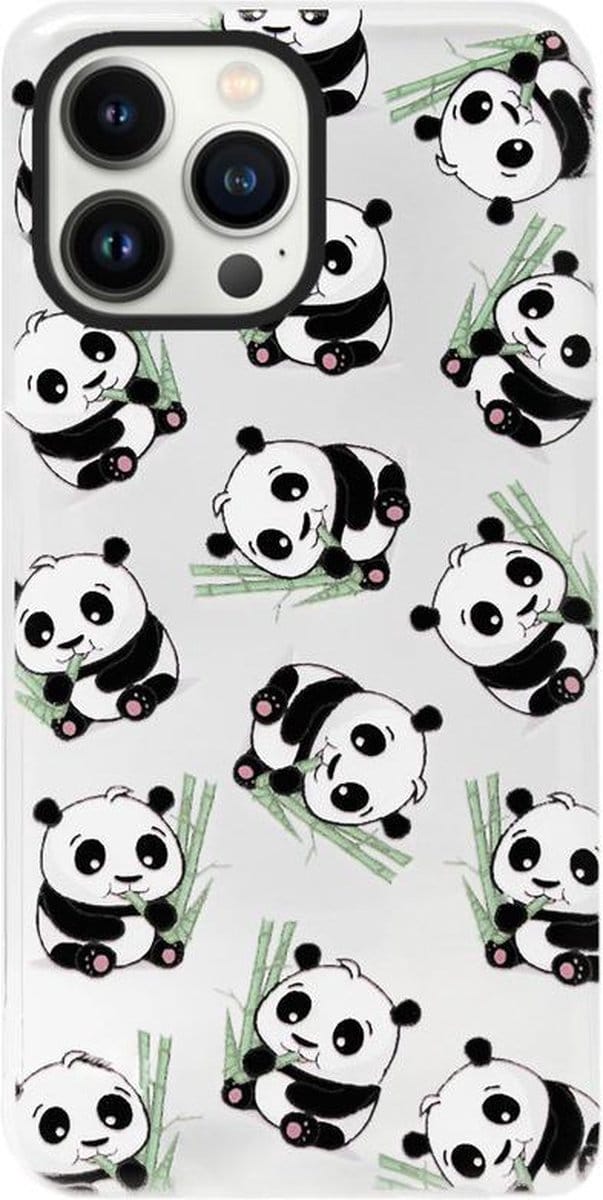 ADEL Siliconen Back Cover Softcase Hoesje Geschikt voor iPhone 13 Pro - Panda Liggend