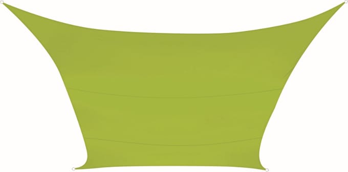 Perel Schaduwdoek, waterafstotend, 5 x 5 m, 160 g/m², polyester, vierkant, limoengroen
