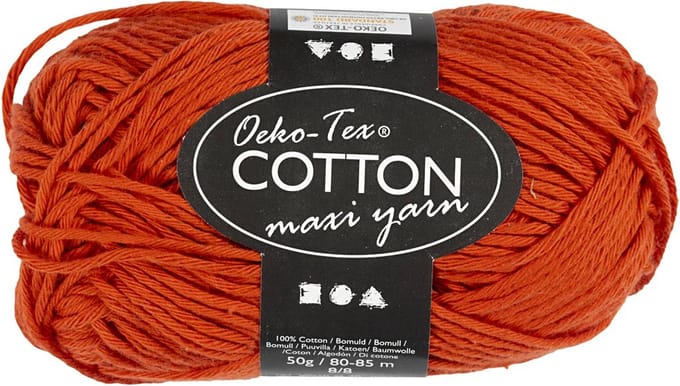 Creativ Company Cotton yarn Size 8/8 L: 80-85 M Red - 50gr.