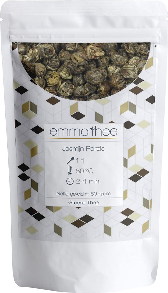 Jasmijn Parels 50 Gram - Losse Thee - Puur & Natuurlijk - Bloemig & Verfijnd
