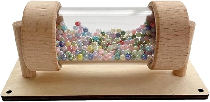 Regenmaker Speelgoed - Houten Geluid - Sensorisch Spel - Natuurlijk Hout - 14 x 5 x 6.3 cm