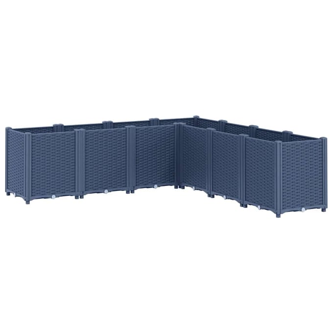 vidaXL - Plantenbak - 160x160x53 - cm - polypropeen - blauwgrijs