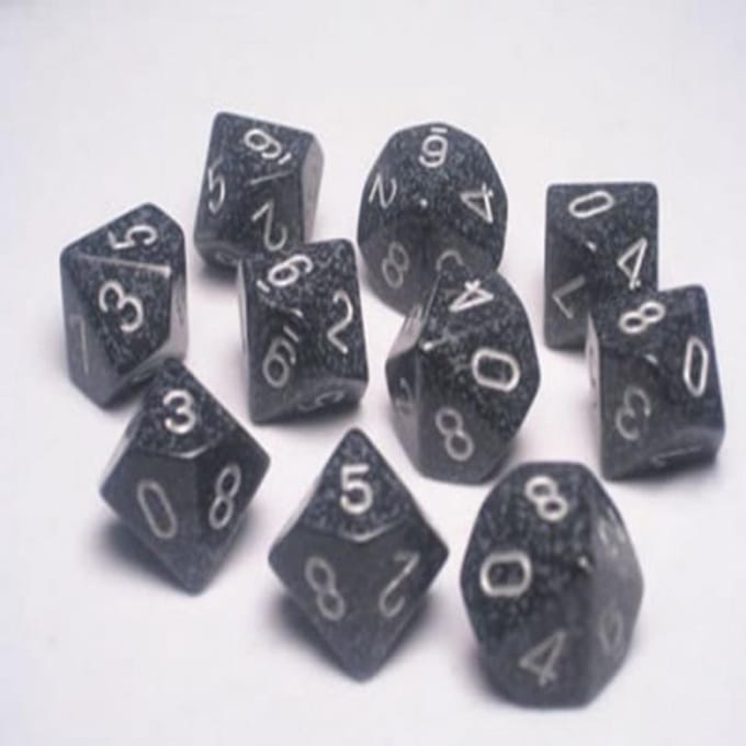 Chessex Ninja gespikkeld D10 Dobbelsteen Set (10 stuks)
