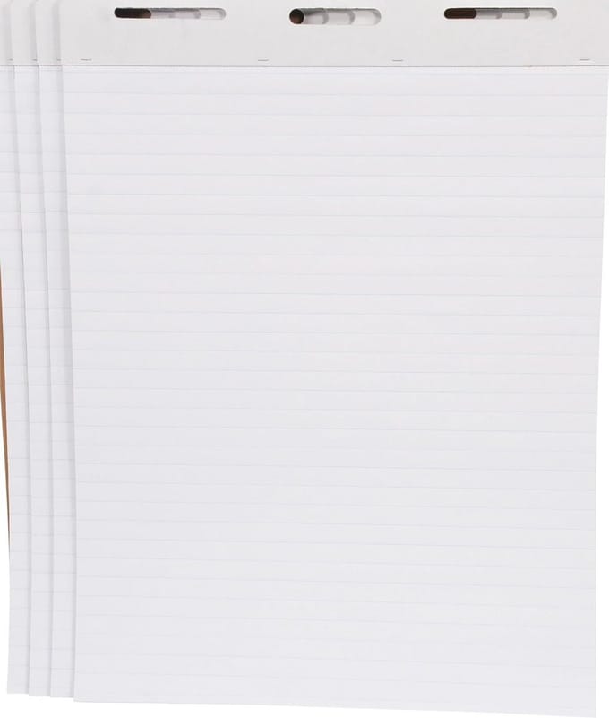 Gelijnde Easel Pad 27" x 34" 50 vellen 16 lb 50 Pt spaanplaat wit Pack van 4