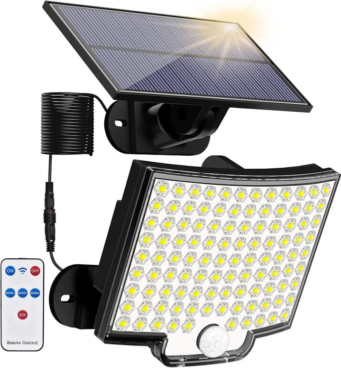 Krachtige Buitenlamp op Zonne-energie met Bewegingssensor en Afstandsbediening