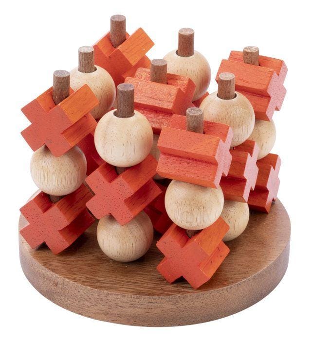 Tic Tac Toe (Medium) – Houten 3 op een Rij Spel – Boter, Kaas en Eieren – Klassiek Denkspel – 2 Spelers – Compact Formaat – Engelhart