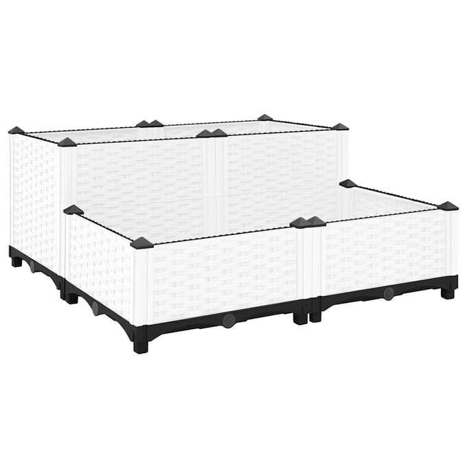 vidaXL - Plantenbak - verhoogd - 80x80x38 - cm - polypropyleen