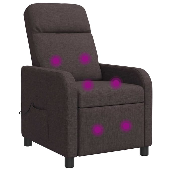 vidaXL - Massage - Relaxstoel - Donkerbruin - Stof