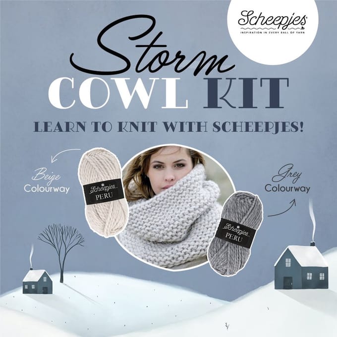 Scheepjes Storm Cowl Kit Peru |  Breipakket | Grijs