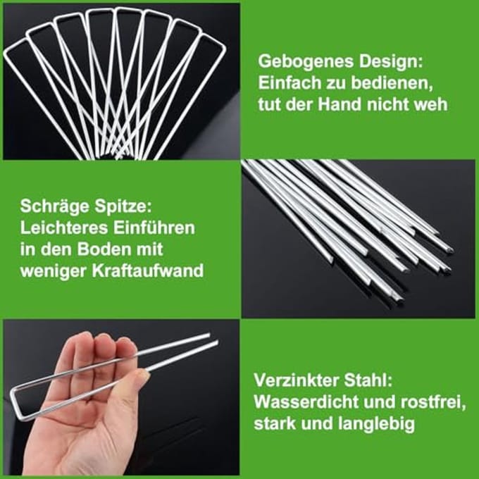 Grondankers voor tuin en constructie - Set van 50, 150 mm x 30 mm