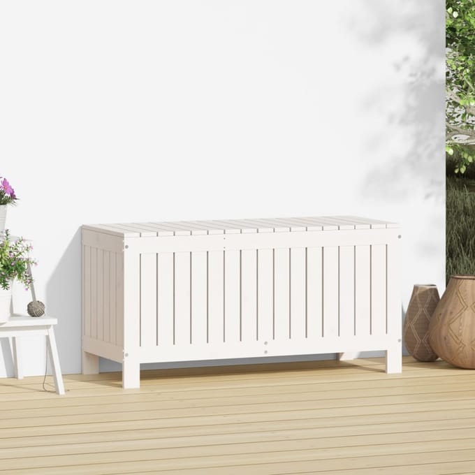 vidaXL - Tuinbox - 108x42,5x54 - cm - massief - grenenhout - wit